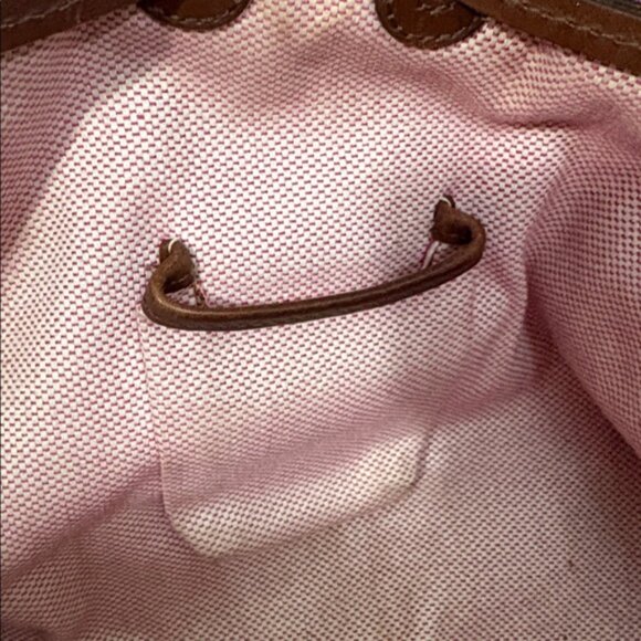 Vintage Dooney & Bourke Monogram Chiara Tote Bag Purse Brown - Picture 11 of 16